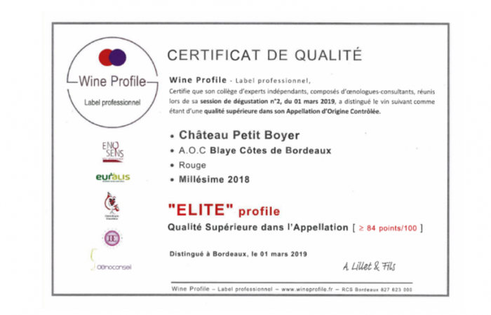 capture certificat de qualité début mars 2019